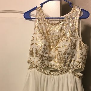 White and gold dress